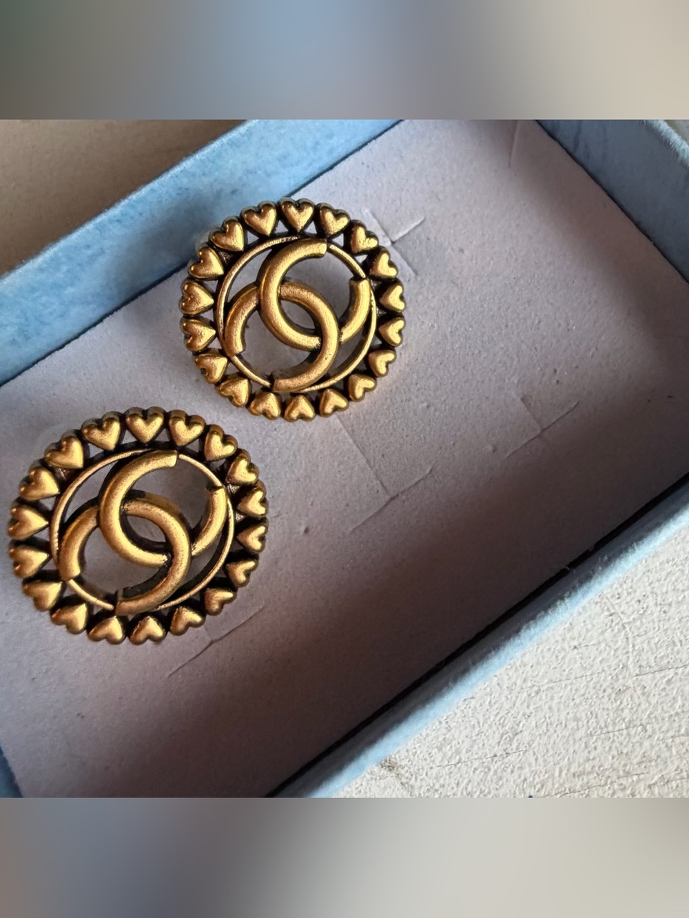Fashion Jewelry Gold-Tone Interlocking Logo Circle Earrings - Picture 5 of 6